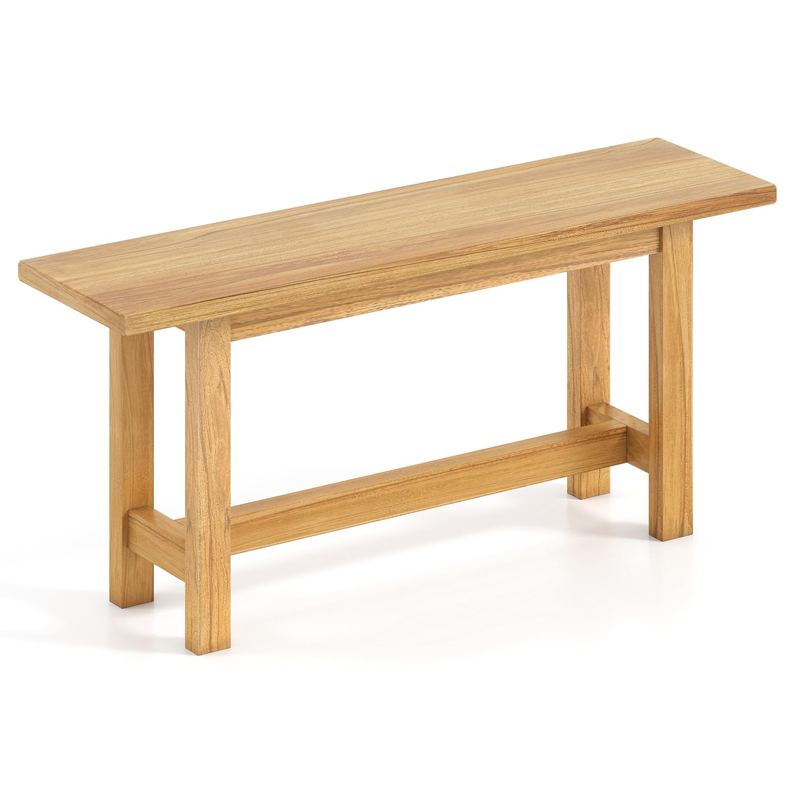 Tangkula Outdoor Teak Wood Bench for Backyard and Poolside